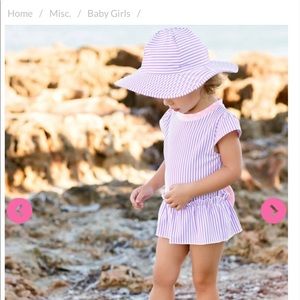 Ruffle Butts bathing suit and hat 6-12months